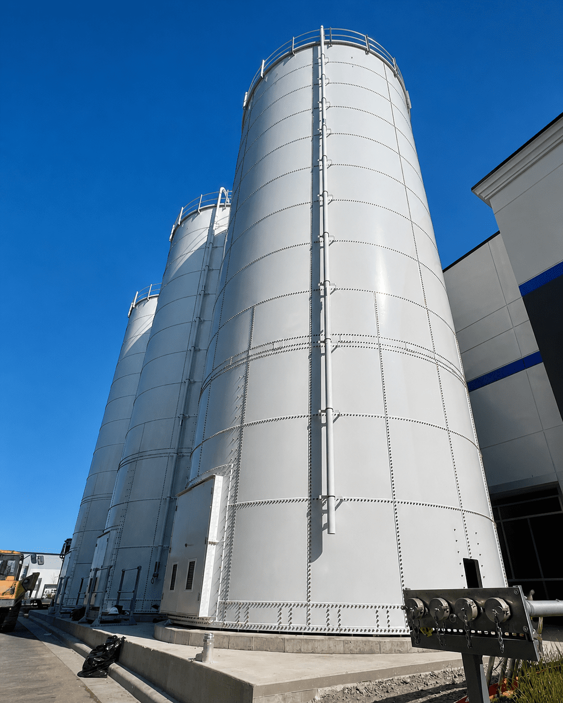 Industrial water storage tanks installed by Thompson Tank for municipal and industrial applications